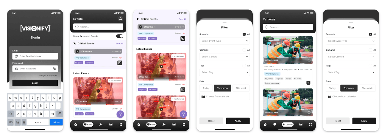 VisionAI Mobile App Screenshots