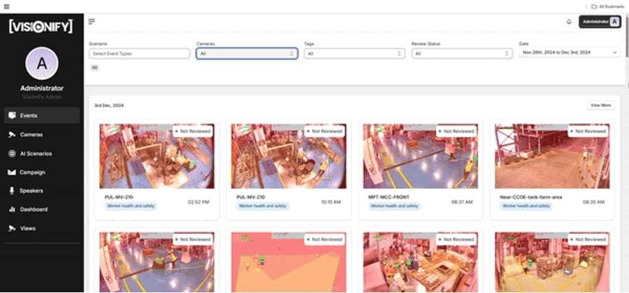 Easy to use web-application & event management dashboard